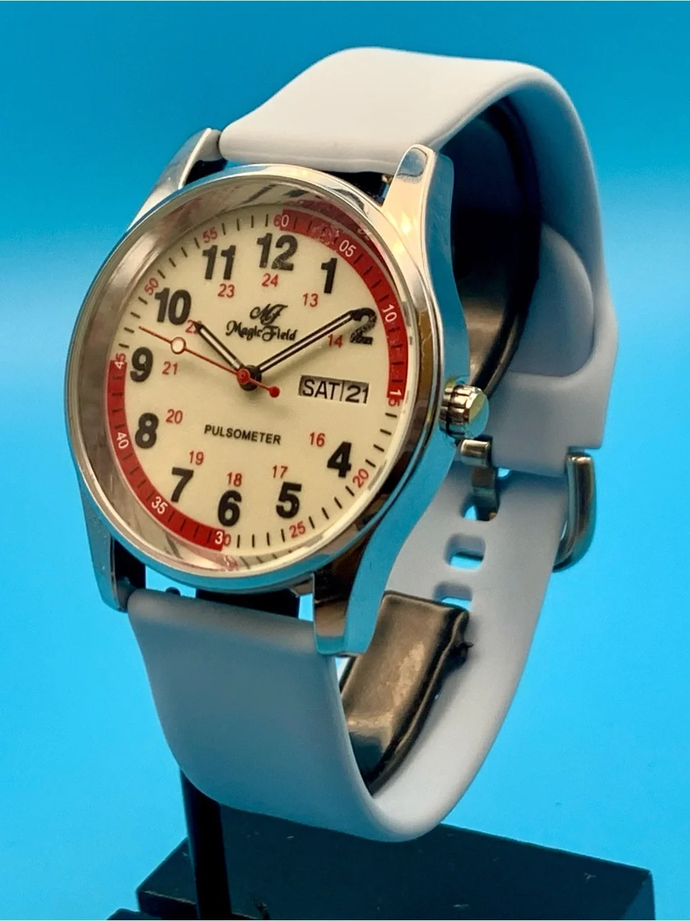 MF MAGIC FIELD PULSOMETER Men’s Women’s Nurse Doctor Field Watch Works New Batt